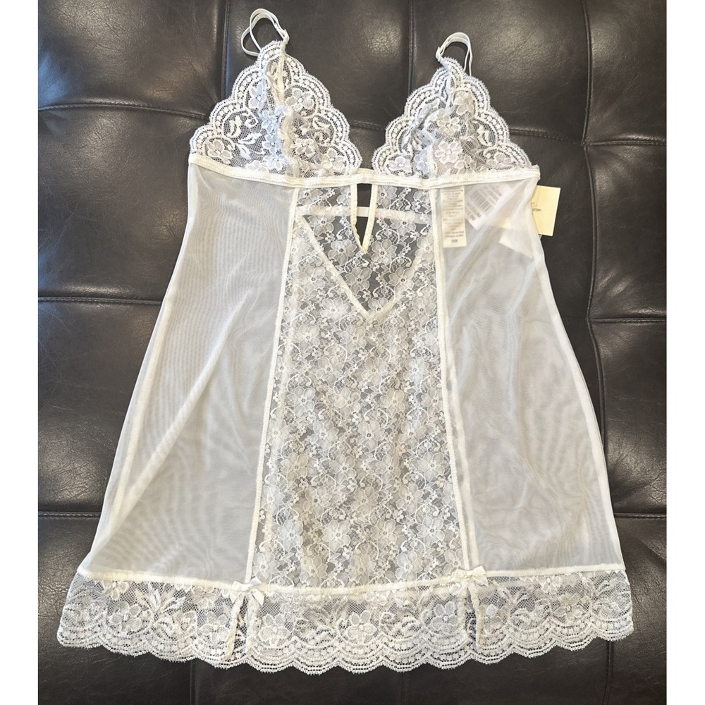 In‎ Bloom Jonquil Women Size Medium Lace Nightgown Lingerie Bridal Sheer Ivory